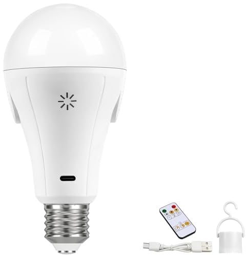 Vanke USB Rechargeable Light Bulb with Remote Control, Pack of 1
