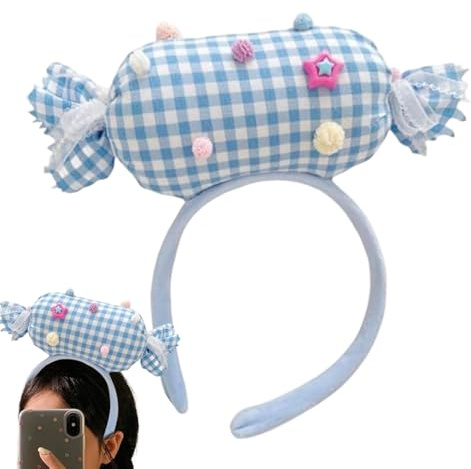 Naqqios Haarreif Für Mädchen - 3D Süßigkeiten Kopfschmuck Kostüm Zubehör | Bequemes Kopfband Haar Kostüm Outfit Für Halloween Geburtstag Freundin Modeparty Anlass