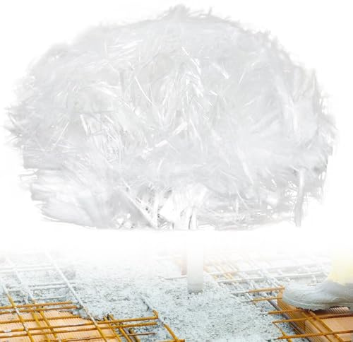 1 Kg Polypropylen Faser, Polyfasern für Beton, Gips, Zementmörtel, 12mm Polypropylenfasern Verstärkung Widerstand, Verhindert Rissbildung Reduziert Schrumpfung, Homogene Verteilung Mischung