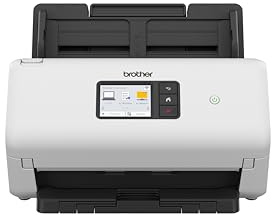 Brother ADS-4550W, Flexibler Dokumentenscanner mit USB, LAN und WLAN, Duplex Scan, Touchscreen, Weiß