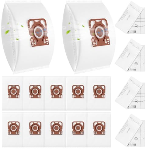 12 pcs Staubsaugerbeutel Passend für Miele Guard M1 S8380, SVWF6 Type HS15 | mit 4x Air Clean Abluftfilter, 4 x Motorschutzfilter Extrem Reißfesten und Robust Guard M1 Serie Beutel