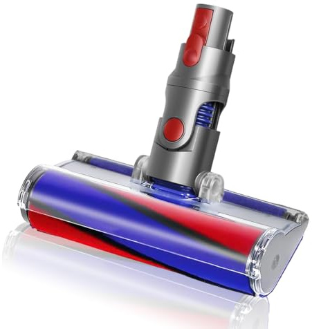 Softwalze Bürste Ersatzteile kompatibel für Dyson V7 V8 V10 V11 V15 und SV-Modelle,Elektrischer Soft Roller Bürstenaufsatz zur schonenden Hartbodenreinigung.
