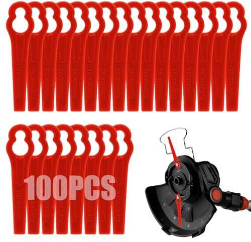Viitech 100 Stück Rasentrimmer Ersatzmesser 83 mm (Rot) | für Einhell Akku-Rasentrimmer GC-CT 18/24 Li Rasentrimmer Messer Kunststoff Ersatzklingen Kunststoffmesser Ersatzmesser