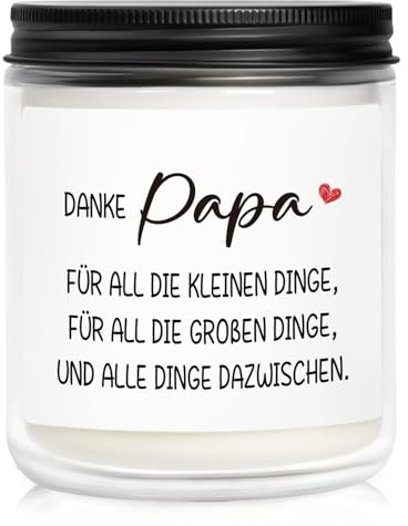 Papa Geschenk, Geburtstagsgeschenk für Papa, Bester Papas Geschenke Vatertagsgeschenke von Tochter und Sohn, Stiefvater Geschenk, Duftkerze mit Spruch