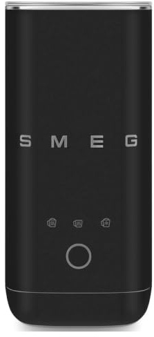 Smeg MFF02BLMEU Mousseur à lait noir mat – Rétro années 50, compact, 3 fonctions pour mousse chaud/froide et chaleur du lait