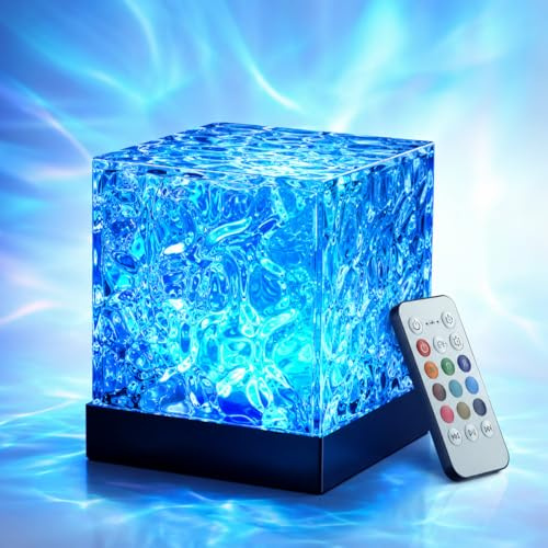 AUREKO Aurora Projector Lamp, RGB Water Ripple Mood Light, 16 Colour Modes, Remote Control, USB Powered, for Bedroom, Gaming Room & Desk