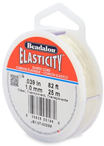 Beadalon Elastcity Elastischer Faden, 1 mm x 25 m, durchsichtig