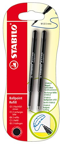 STABILO - Kugelschreibermine - Ballpoint Refill - z.B. für pointball und SMARTball - 2er Pack - schwarz
