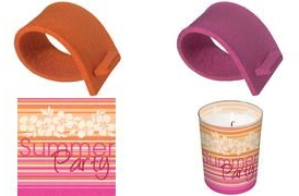 Paper + Design 4 Stück Serviettenringe aus Filz - pink Ø 4cm