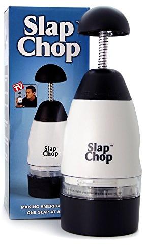 Slap Chop Máquina de cortar original con cuchillas de acero inoxidable | Chopper vegetal gadget | Mini Chopper para las ensaladas | accesorio de cocina Blanco