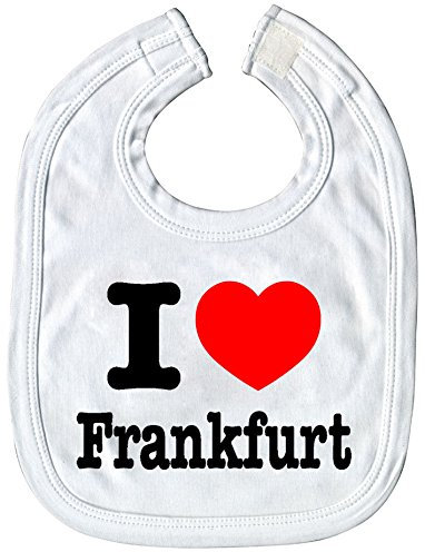 Fan-O-Menal Baby-Lätzchen mit Druckmotiv - I love Frankfurt - 07049 - weiss