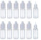 10ml/0.34oz Transparent Plastic Refillable Empty Dropping Refueling Bottles Eye Liquid Squeezable Dropper Vials Sample Packing Storage Holder Container with White Screw Cap And Removable Plug (25)