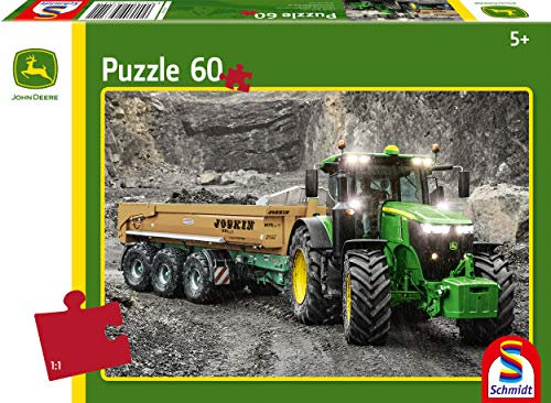 Schmidt Spiele Puzzle 56314 John Deere Traktor 7310R, 60 Teile Kinderpuzzle, bunt