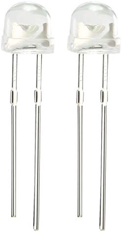 sourcing map 3 Colors x 100 Pcs 5mm Red Green White LED Diode Light Clear Straw Hat Transparent 20mA Lighting Bulb Lamp Electronic Component Emitting Diodes 300pcs