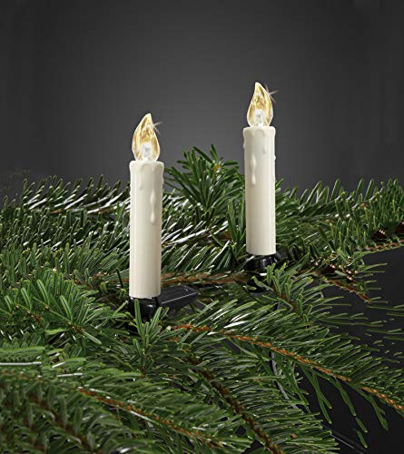 hellum 530209 LED Weihnachtsbaumkerzen Mini ohne Kabel inkl. Fernbedienung (9x1,5cm)