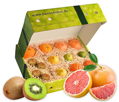 Hansen Obst - Geschenkbox - fruchtige Obst-Box - “Vitamin-C-Box” - Präsentkorb - Obst-Geschenkset - gefüllte Obstkiste - Obstbox mit frischem Obst Die Moderne