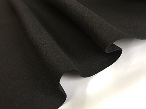Felt Fabric Material Craft Plain Colours Soft Polyester, 2mm Thickness - 102cm Wide (Black, 2 METRES)