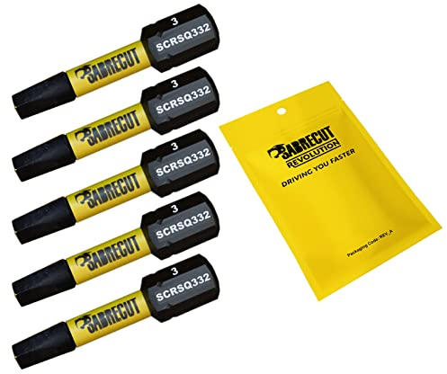 5 x SabreCut SCRSQ332_5 32mm SQ3 Square Magnetic Impact Screwdriver Driver Bits Set Single Ended Heavy Duty