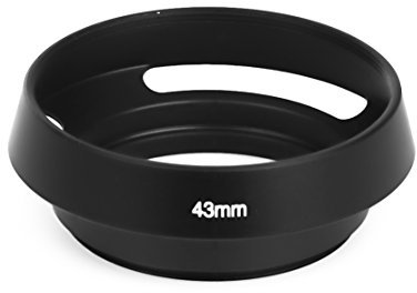 Schlitzblende 43mm Gegenlichtblende Sonnenblende Metall Universal schwarz 43 mm