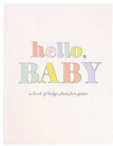 C.R. Gibson B248-22583 Hello Baby Geschlechtsneutrales Babybuch mit Geschenkbox, 48 Seiten, 21,5 x 29,9 cm (B x H)