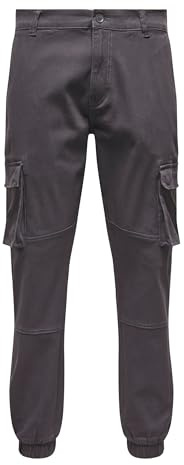 Only & Sons Herren Onscam Stage Cuff Pk 6687 Noos Cargohose, Grey Pinstripe,31W / 34L