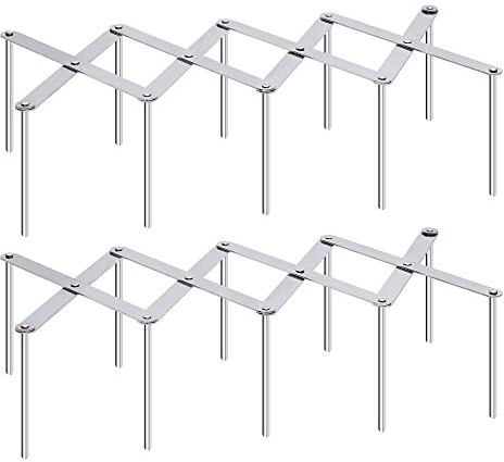 QH-Shop Organizador de Olla Soporte Bandejas Rejilla de Soporte de Vapor de Acero Inoxidable Ajustable Compacto Organizadores de Utensilios de Cocina Estantes, 2 Piezas