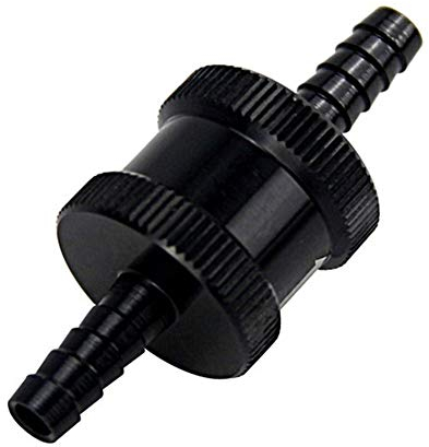 NO-LOGO SUOFEILAIMU-Ventil 1/4 Zoll 6mm Non Return One Way Kraftstoff Rückschlagventil Aluminiumlegierung Benzin Diesel (Color : Black)