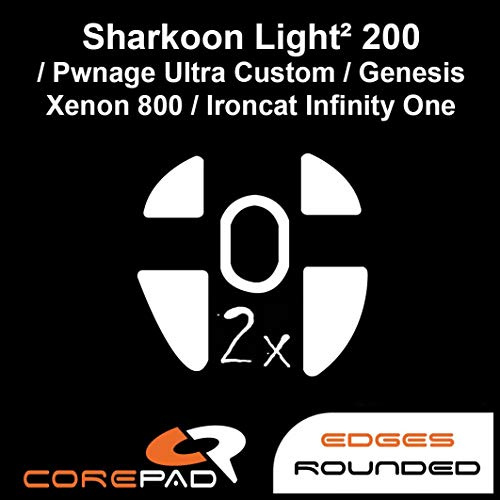 Corepad Skatez PRO 192 Ersatz Mausfüße für Sharkoon Light ² 200 / Pwnage Ultra Custom/Genesis Xenon 800 / Ironcat Infinity One/Xenics Titan G Air