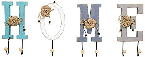 Set di 4 ganci appendiabiti appendiabiti stile vintage shabby chic appendiabiti appendiabiti da parete portachiavi gancio decorativo per la casa mediterranea
