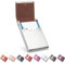 FACATH Porte-Cartes de Visite, étui en Cuir Microfibre de Luxe, Porte-Cartes en métal, Porte-Carte Fin, Porte-Cartes de Visite pour Homme et Femme avec Fermeture magnétique (Argent)