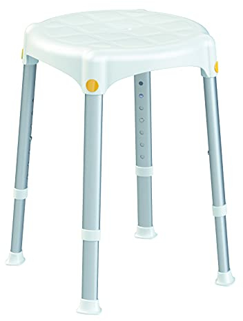 Identités, Tabouret de Douche Capri Rond, Améliore la Mobilité dans la Douche, Stabilité, Adapté pour Les Espaces Réduits, Assemblage sans Outil, Poids Léger de 1,6 cm, Poids Max jusqu'à 120 kg