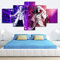 Wondbeau Leinwanddrucke Modulare Wandkunst Wandaufkleber 5 Teiliges Wandbild Druck auf Leinwand Malerei Moderne Abstrakte Poster Mit Rahmen XL/200cm×100cm Uchiha Madara,Uchiha Obito