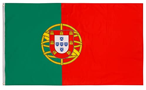 Banderas de aricona – bandera de Portugal resistente a la intemperie con 2 ojales de metal - bandera nacional portuguesa 90 x 150 cm