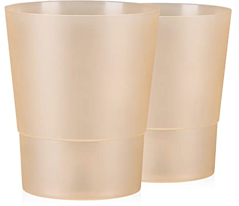 Tymar Orchideentopf Übertopf, 2er-Pack, transparent, Blumentopf, Blumenkübel für Orchidee, Pflanzentopf aus Kunststoff, Moderne, schlanke, Runde Form, OSSTO001 (Pfirsich, ø 14 cm)