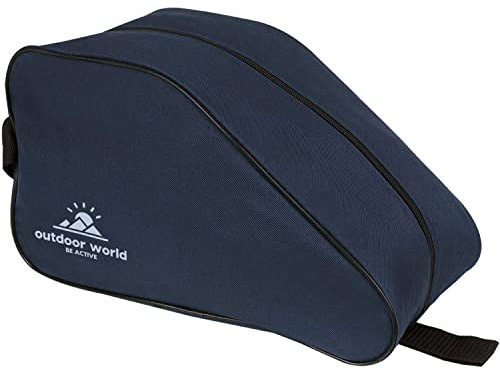 Outdoor World Premium Boot Bag – Water-Resistant 600D Polyester Shoe & Boot Storage for Hiking, Walking, Football, Rugby, Golf & Gym – Fits Up to UK Size 13 – Wide Zip Opening & Carry Handle (Navy)