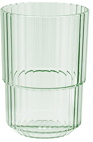 APS Bicchiere in plastica Tritan di alta qualità con 0,4 litri, senza BPA, impilabile, infrangibile, riutilizzabile, lavabile in lavastoviglie, 400 ml, verde chiaro