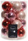 Kaemingk Weihnachtskugeln Glas 6cm x 20 Stück Christbaumkugeln Mix Hellrosa pink rosa rot