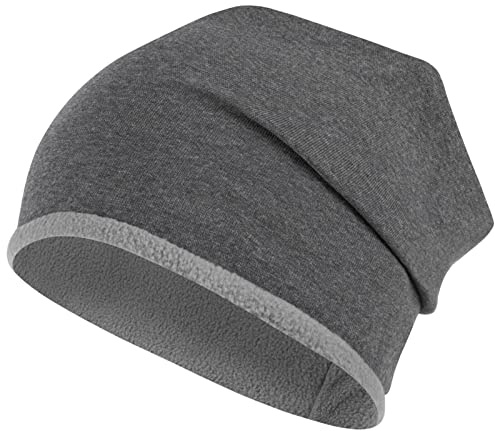 Smarilla Wintermütze Junge Kindermütze Beanie Fleece gefüttert, Größe: 50-52, Farbe: Graphitgrau