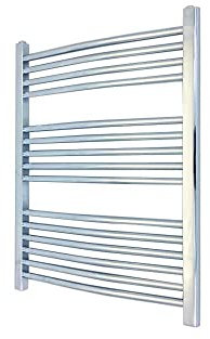 Curved Chrome Heated Towel Ladder Rail Bathroom Radiator 600mm (w) x 800mm (h) - 1654 BTUs