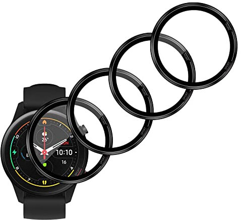 Kziwii 4 Piezas Protector de Pantalla Compatible con Xiaomi Mi Watch Alta definición, Sensible al Tacto, Antihuellas, Antiarañazos, Sin Burbujas