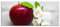 Glasbild Panorama | Wandbild aus Echtglas | Schöner roter Apfel mit Blüten | 120x50 cm | inkl. Aufhängung und Abstandshalter