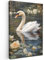 MuchoWow© Bilder Groß 80x120 cm XXL Wohnzimmer Deko Modern Wandbild Foto auf Leinwand Bild Schlafzimmer Room Decor Geschenke Schwan - Blumen - Lilie - Tiere