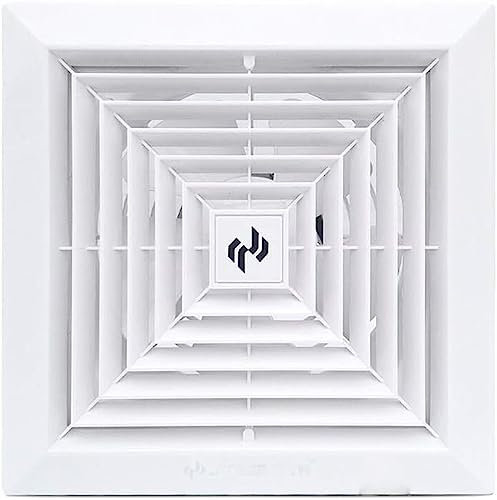 TIST Ventilador de escape de ventana, pared de baño, aspas de flujo de aire reversibles montadas, ventilador de ventilación operado, ventilador de escape cuadrado blanco de plástico