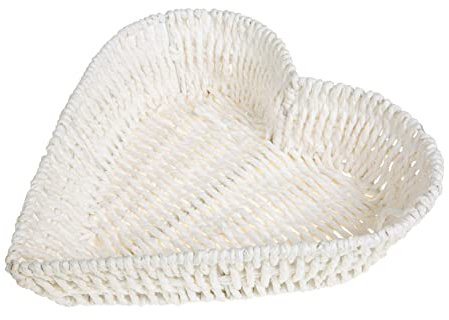 Cabilock Herzform Obstkorb Desktop Aufbewahrungskorb Aus Papierseil Kompakt Und Vielseitig Für Küche Wohnzimmer Und Cafés Für Snacks Und Kleinutensilien