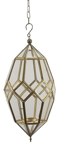 Marokkanische Laterne Hängelaterne Orientalisches Hängewindlicht Wohnzimmer Wandhängelicht Art Déco Klares Glas Selma IR-60574