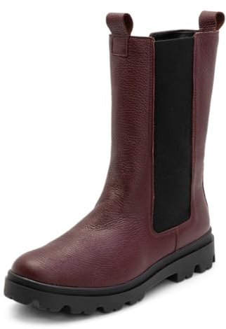 VITAFORM Chelsea Boots Damen Hoch - Feinstes Hirschleder aus Italien - Praktisch mit Reißverschluss - Perfekte Damen Schuhe Herbst aubergine, 40