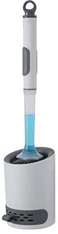 Brosse WC Kongou - Brosse de toilette en silicone domestique avec distributeur de savon, Kit de nettoyage mural