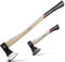 siwitec Holzaxt Set, 600 & 1400 Gramm Kopfgewicht, Spaltaxt für Holz, Axt zum Holz spalten, Camping & Survival Axt