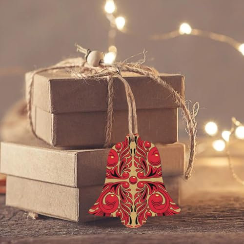 Weihnachtsschmuck Russische Kunst Muster Gedruckt Weihnachten Holz Ornament Weihnachtsbaum Dekorationen Holz Hängende Ornamente Für Xmas Home Decor