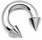 FECTAS PA Ring Prince Albert Piercing Innengewinde Rundhülsen Hufeisen Spike 10G 16mm Chirurgenstahl Körperschmuck für Männer Frauen Silber